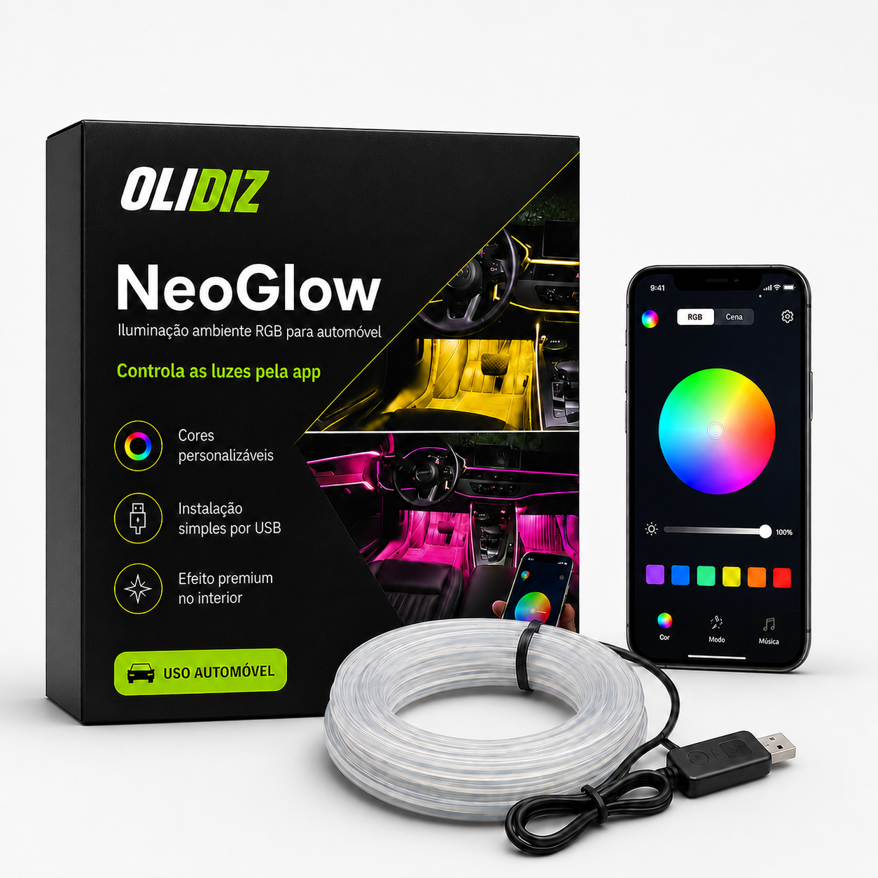 NeoGlow – Iluminação RGB para automóvel