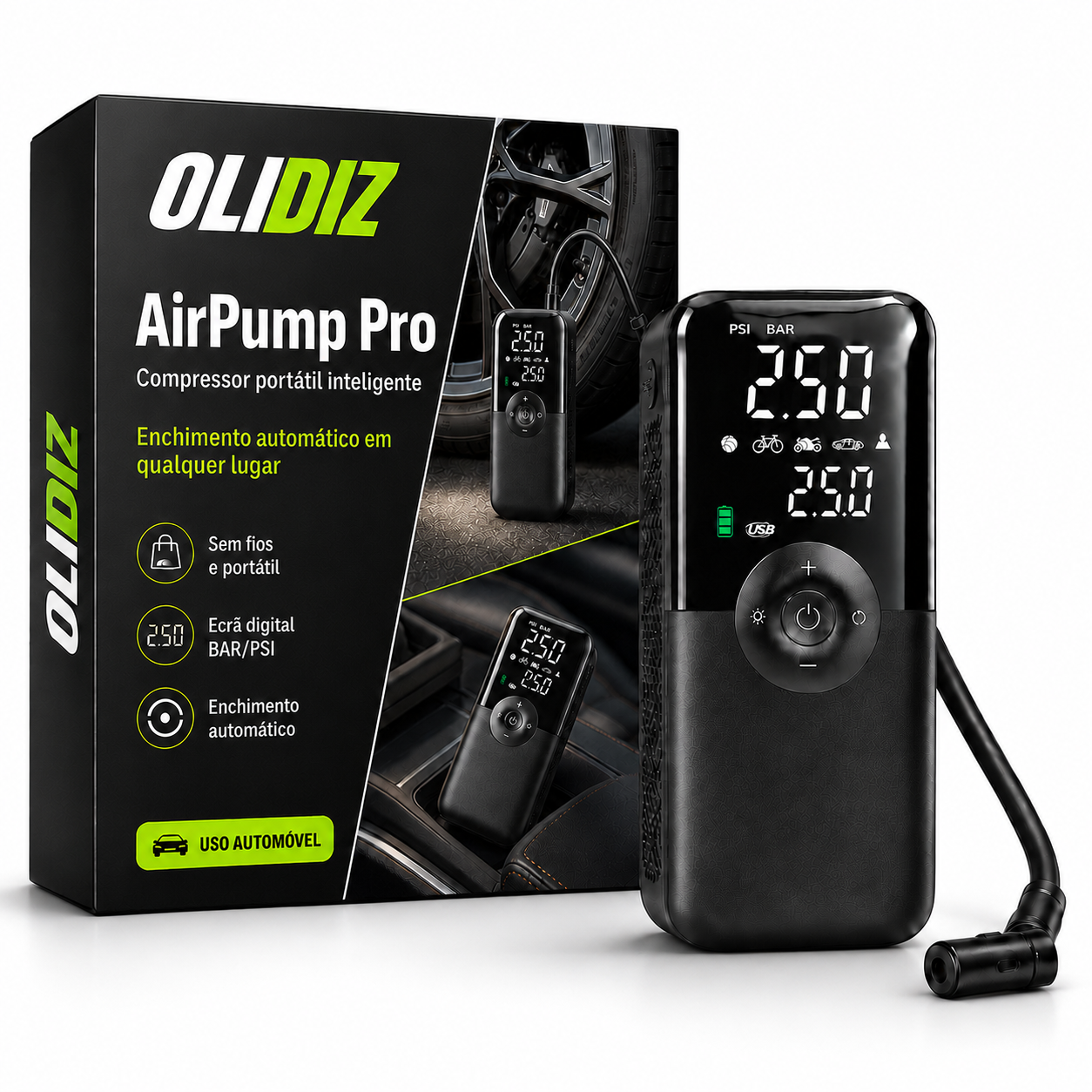 AirPump Pro – Compressor portátil inteligente